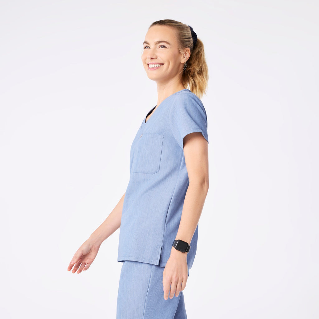 Catarina Scrub Top™ - Heather Indigo