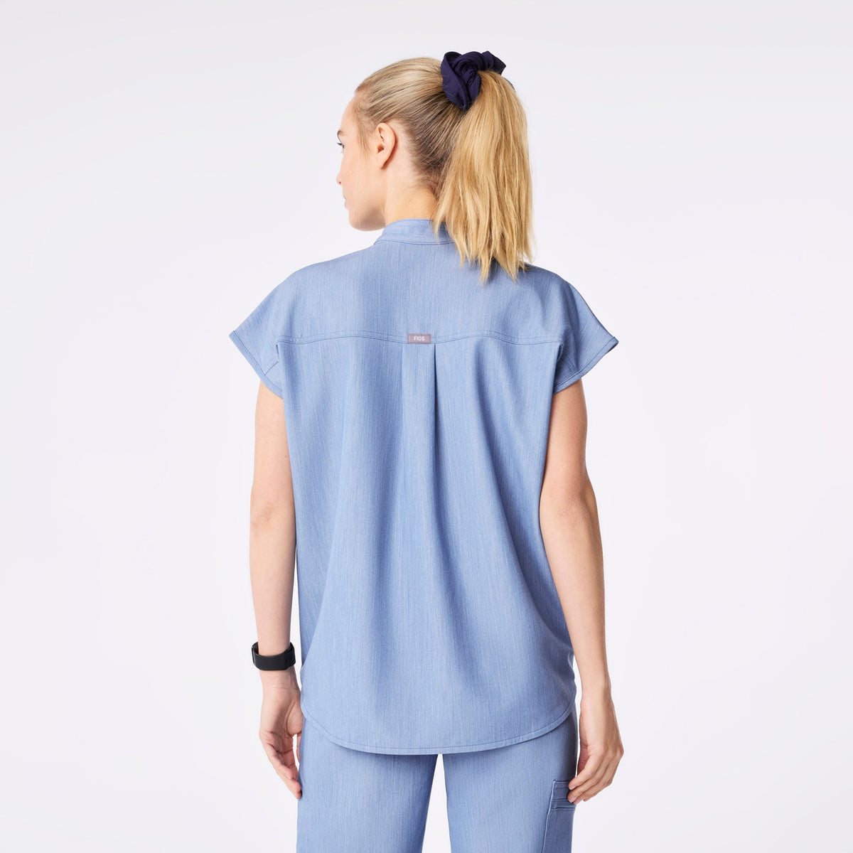 Rafaela Oversized Scrub Top™ - Heather Indigo