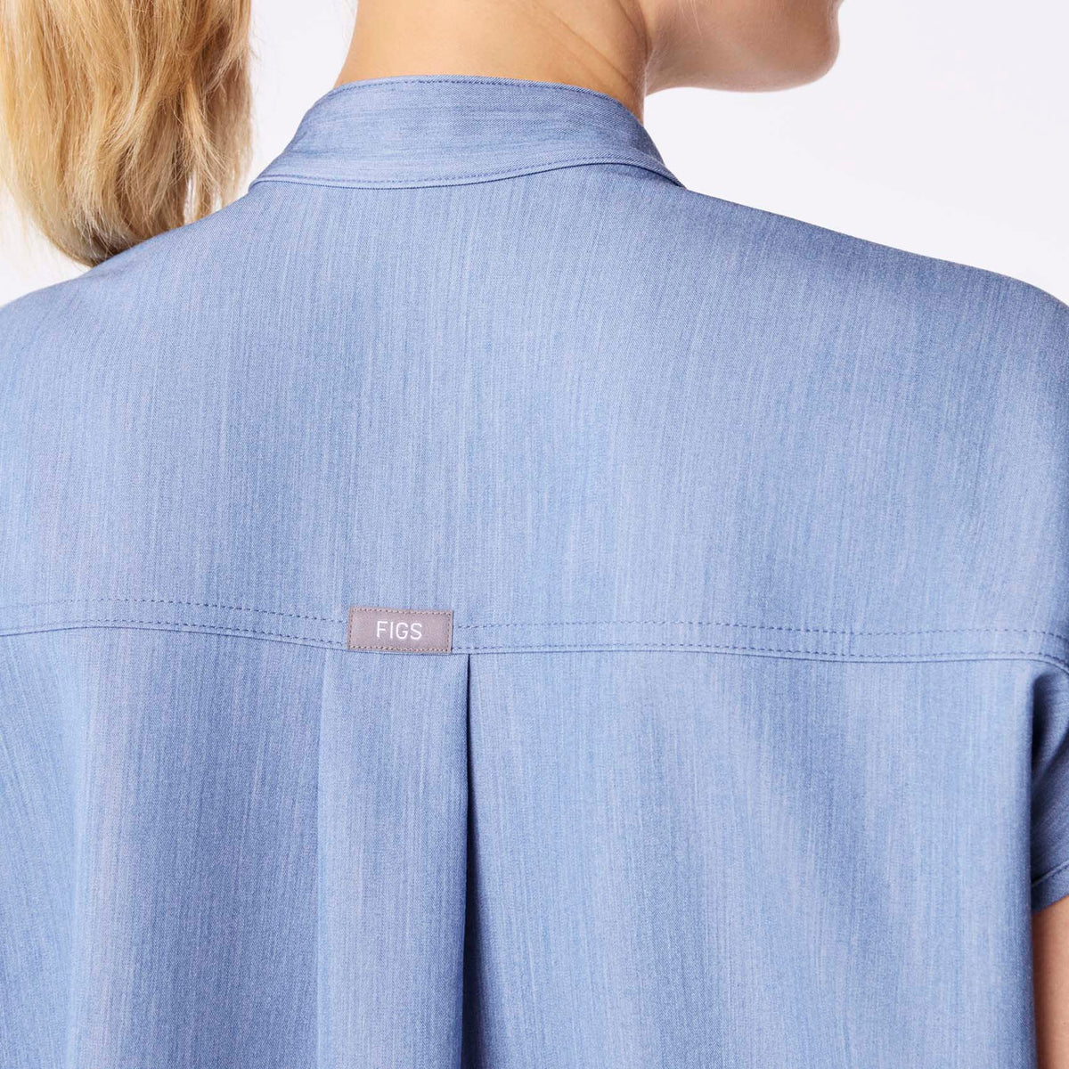Rafaela Oversized Scrub Top™ - Heather Indigo