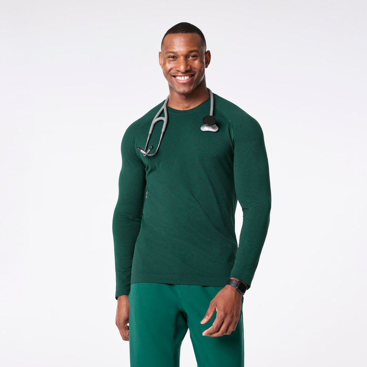 Makato Seamless Long-Sleeve Underscrub - Hunter Green