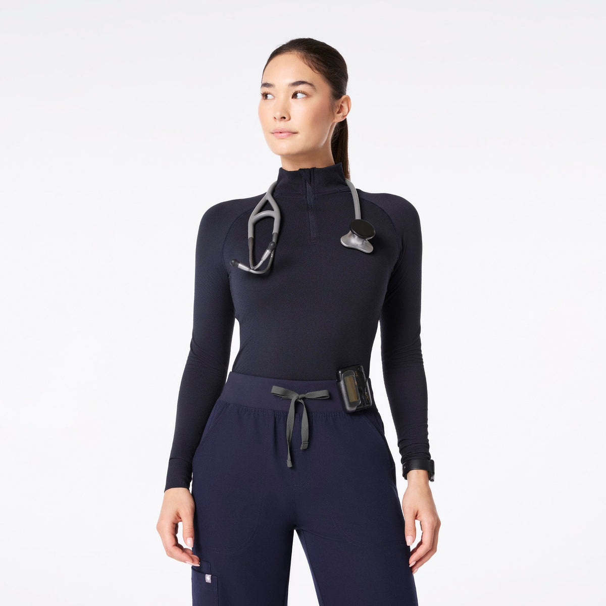 Salta ¼ Zip Long-Sleeve Underscrub - Navy