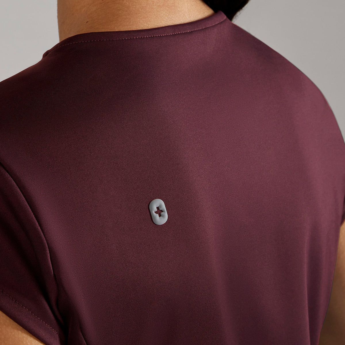 Alma Slim Crewneck Tunic Scrub Top - Burgundy