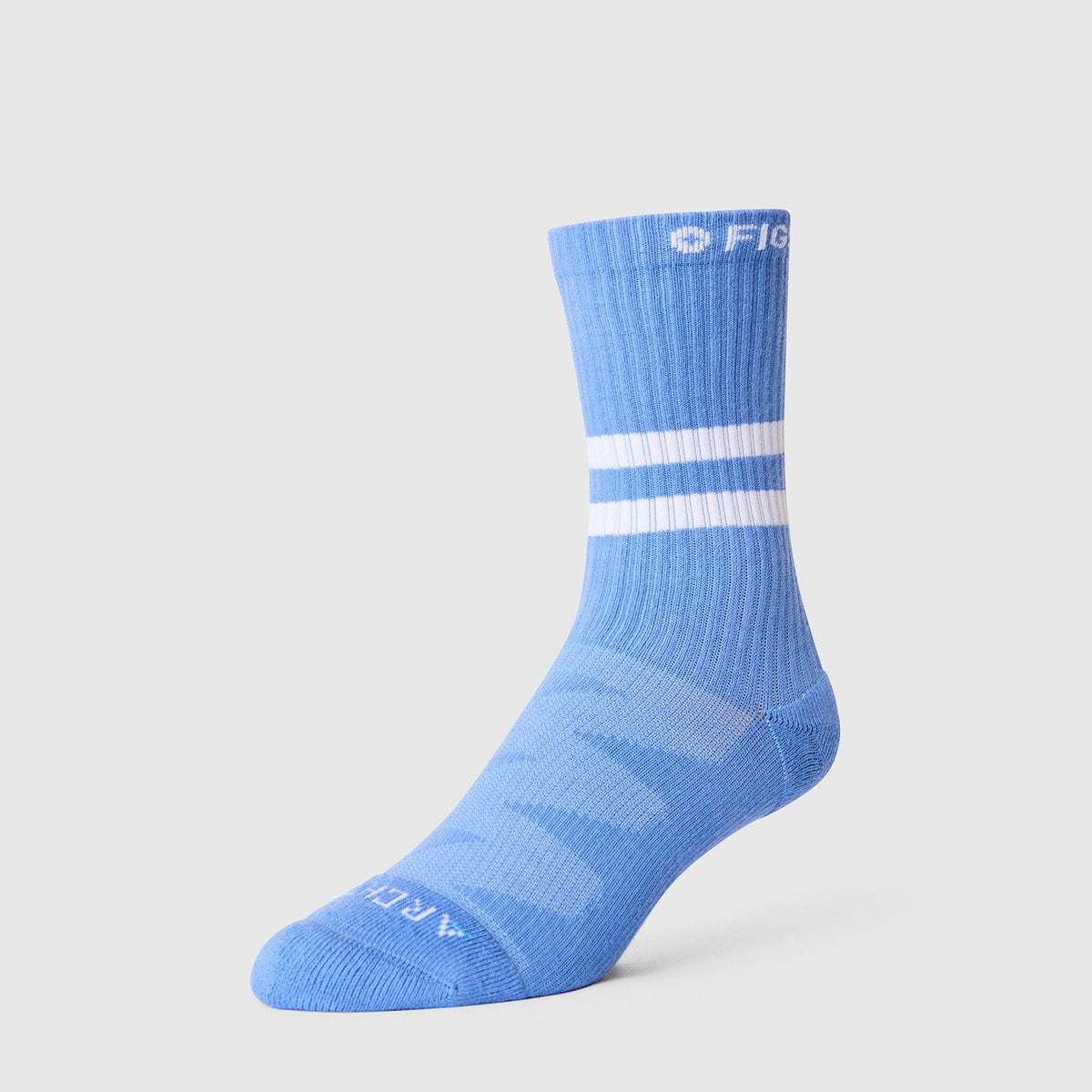 FIGS | ArchTek® Crew Compression Socks 15-20 mmHg - Stripe/Ceil Blue