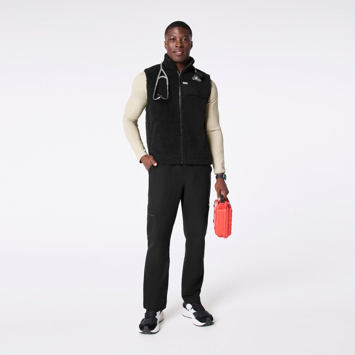 High-Pile Fleece Vest - Black