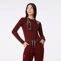 Palmer Ribbed Long-Sleeve Underscrub - Burgundy