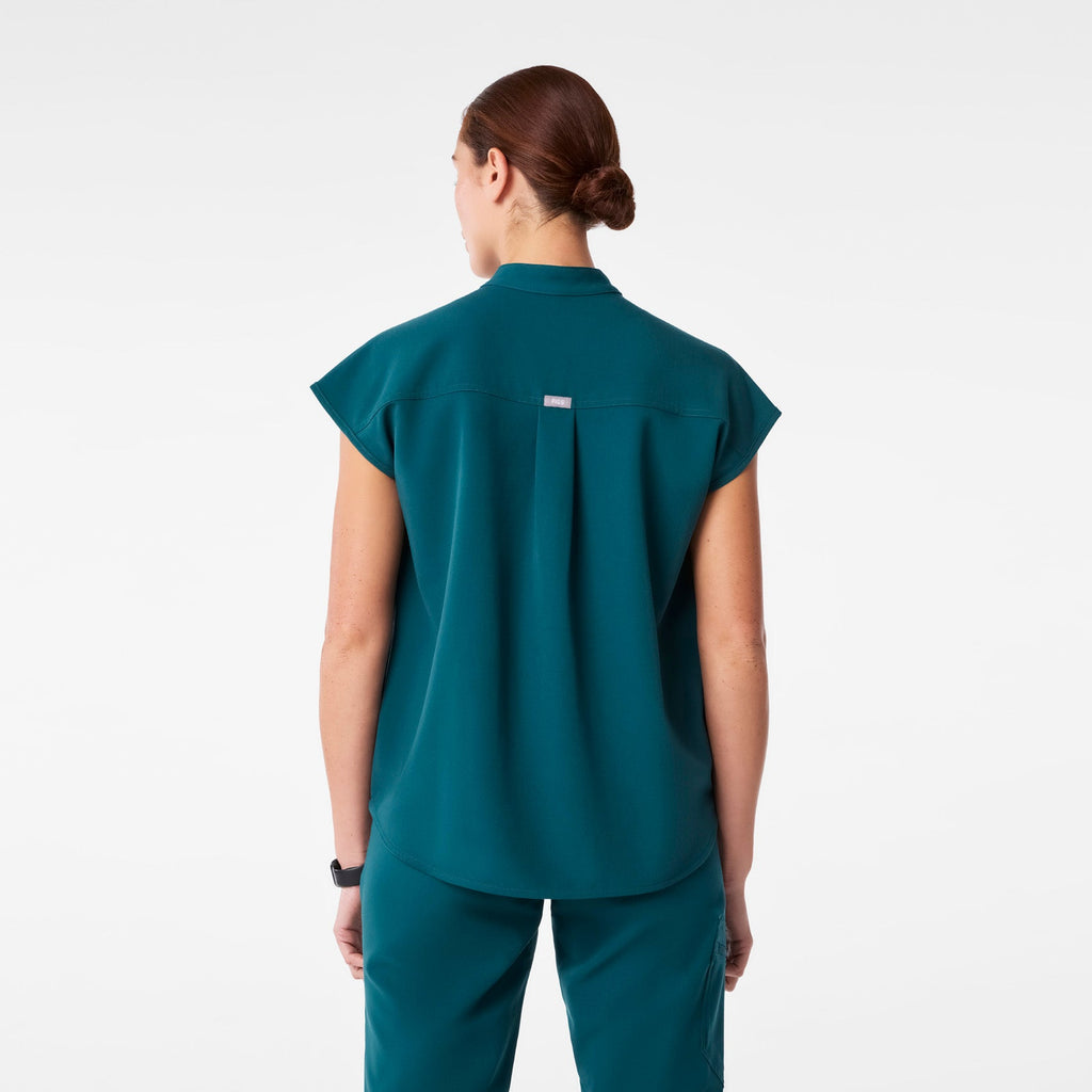 Rafaela Oversized Scrub Top™ - Caribbean Blue