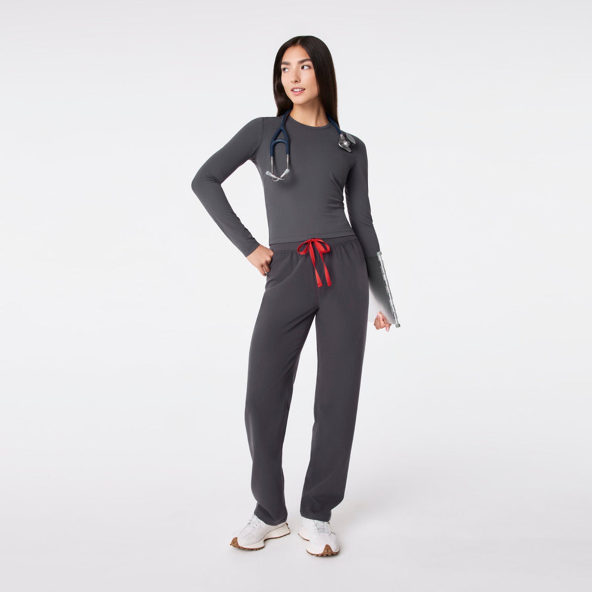 Palmer Ribbed Cropped Underscrub - Charcoal