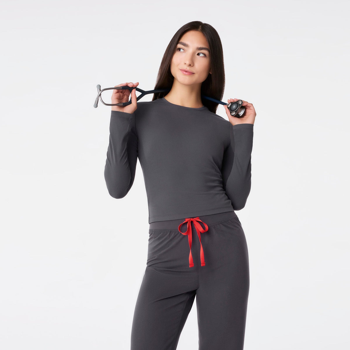 Palmer Ribbed Cropped Underscrub - Charcoal