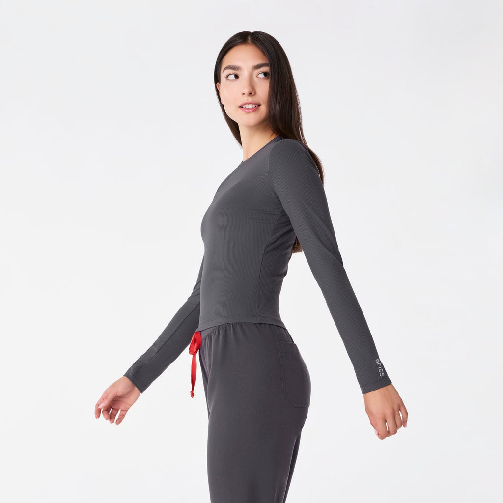 Palmer Ribbed Cropped Underscrub - Charcoal