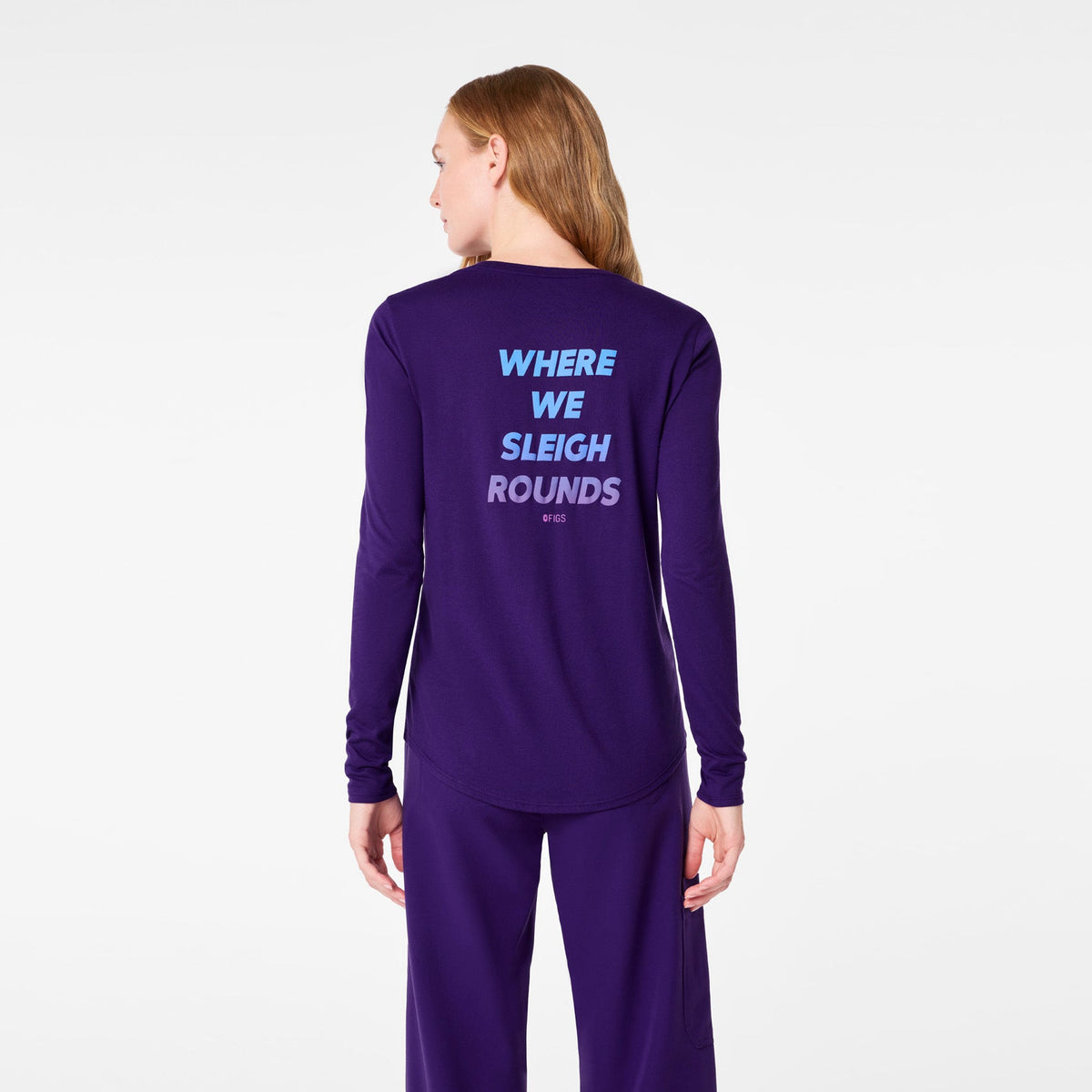 Sleigh Rounds Long-Sleeve Underscrub - Purple Pulse