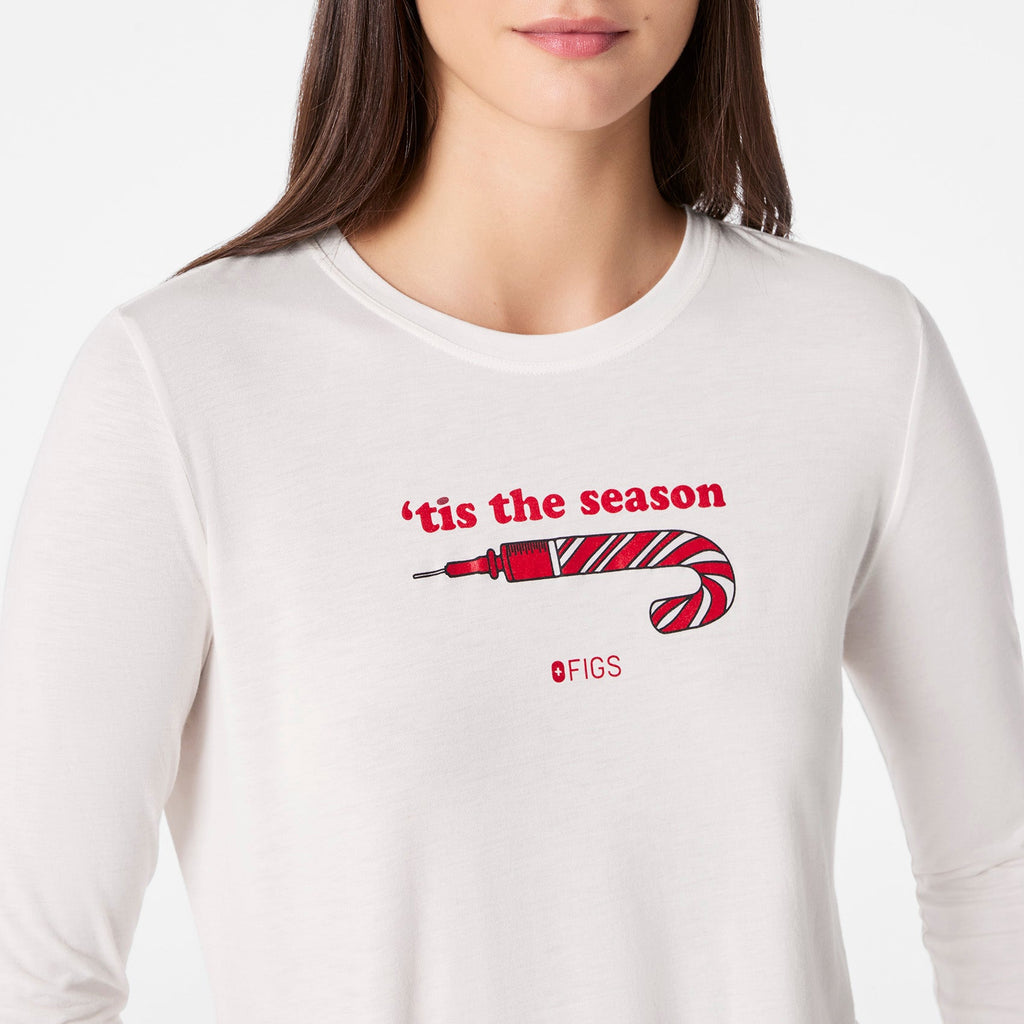 Tis The Season Long-Sleeve Underscrub - Off White