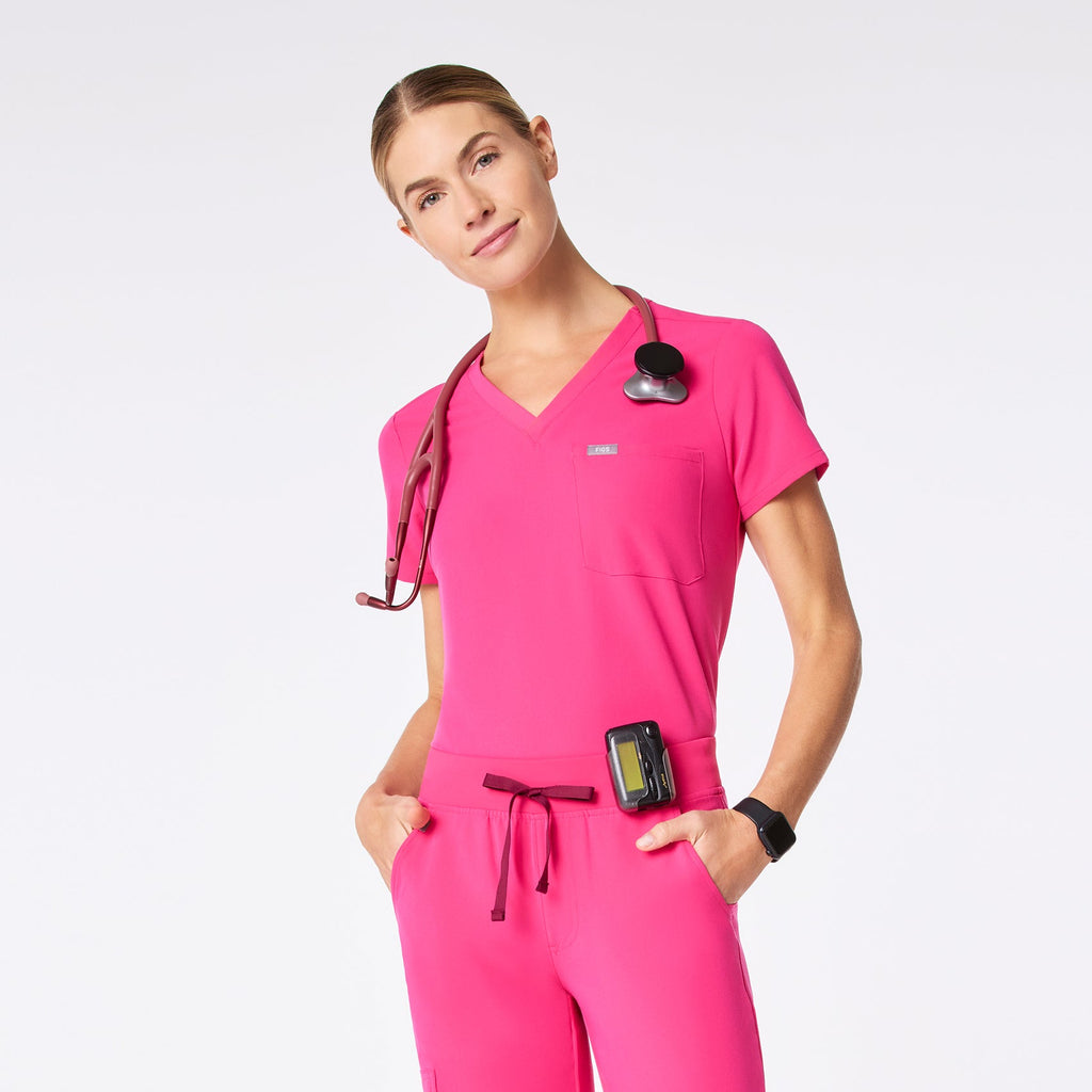 Catarina Scrub Top™ - Shocking Pink