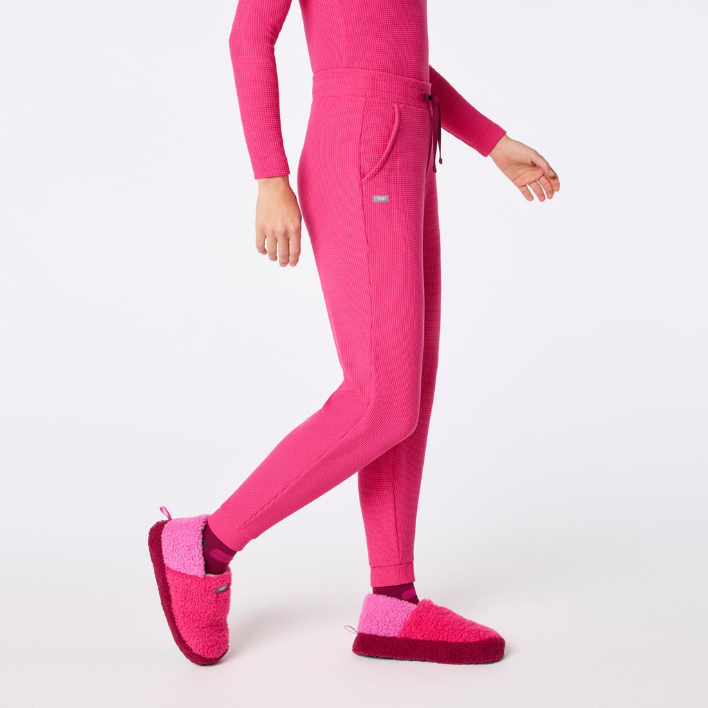 Off-Shift Waffle Jogger Sweatpants™ - Shocking Pink