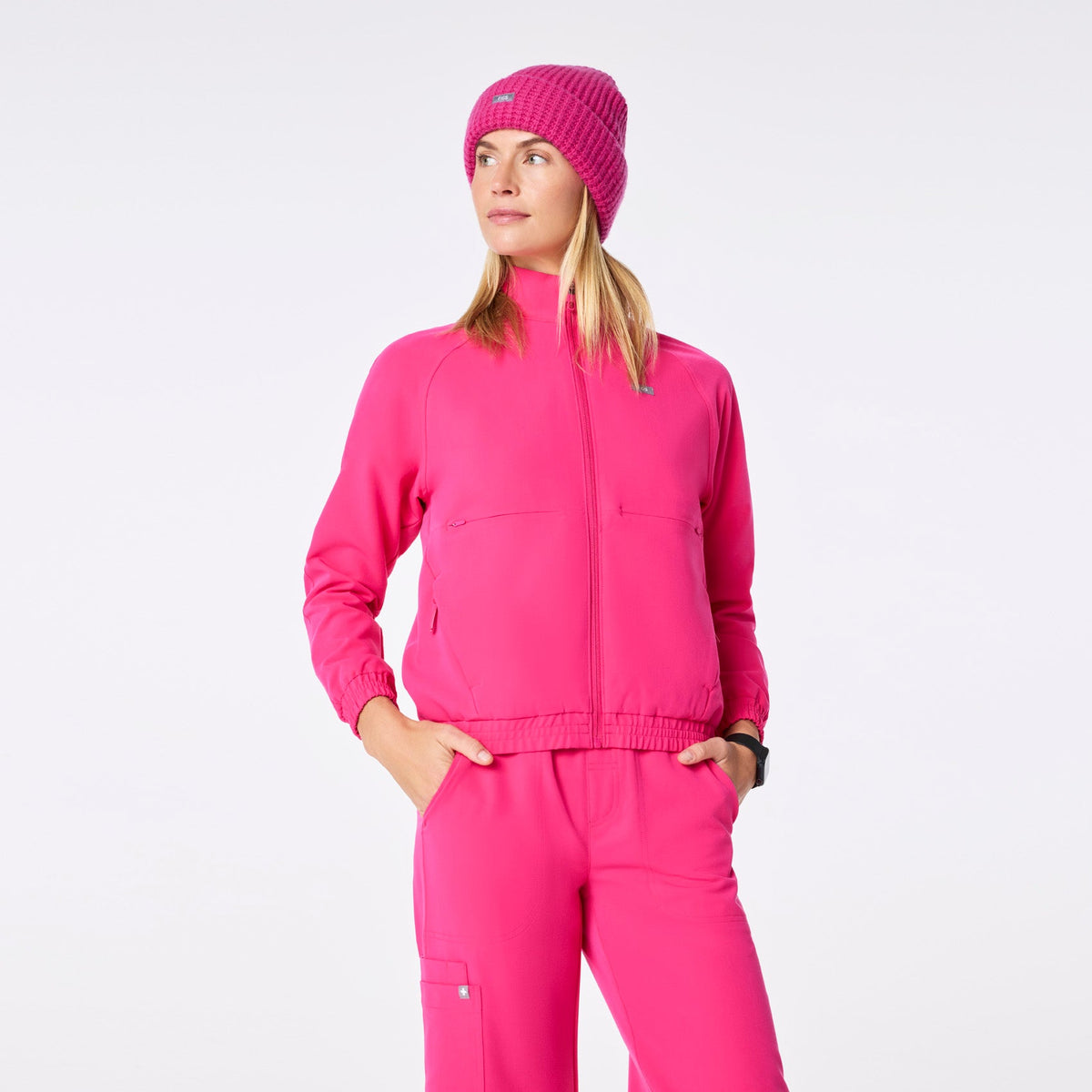 Waffle Beanie - Shocking Pink