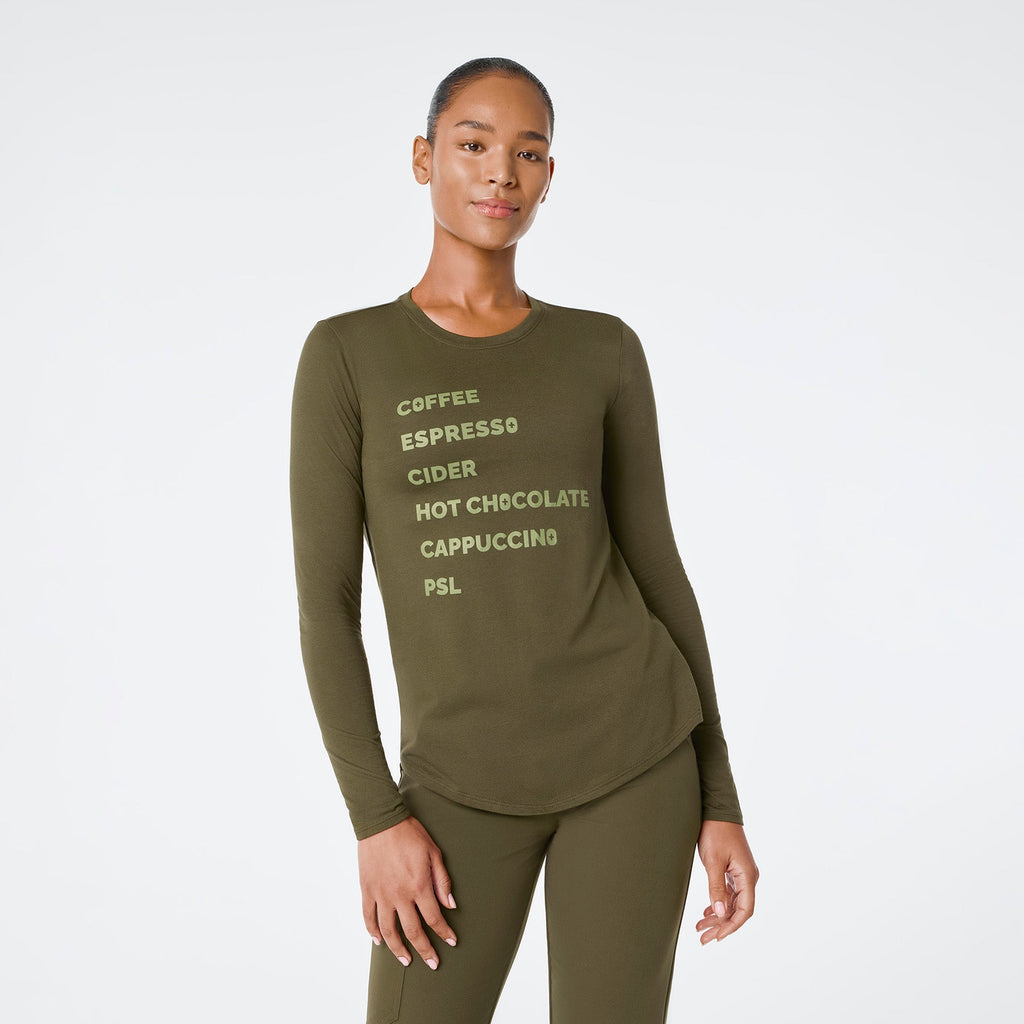 Fall Brews Long-Sleeve Underscrub - Spruce