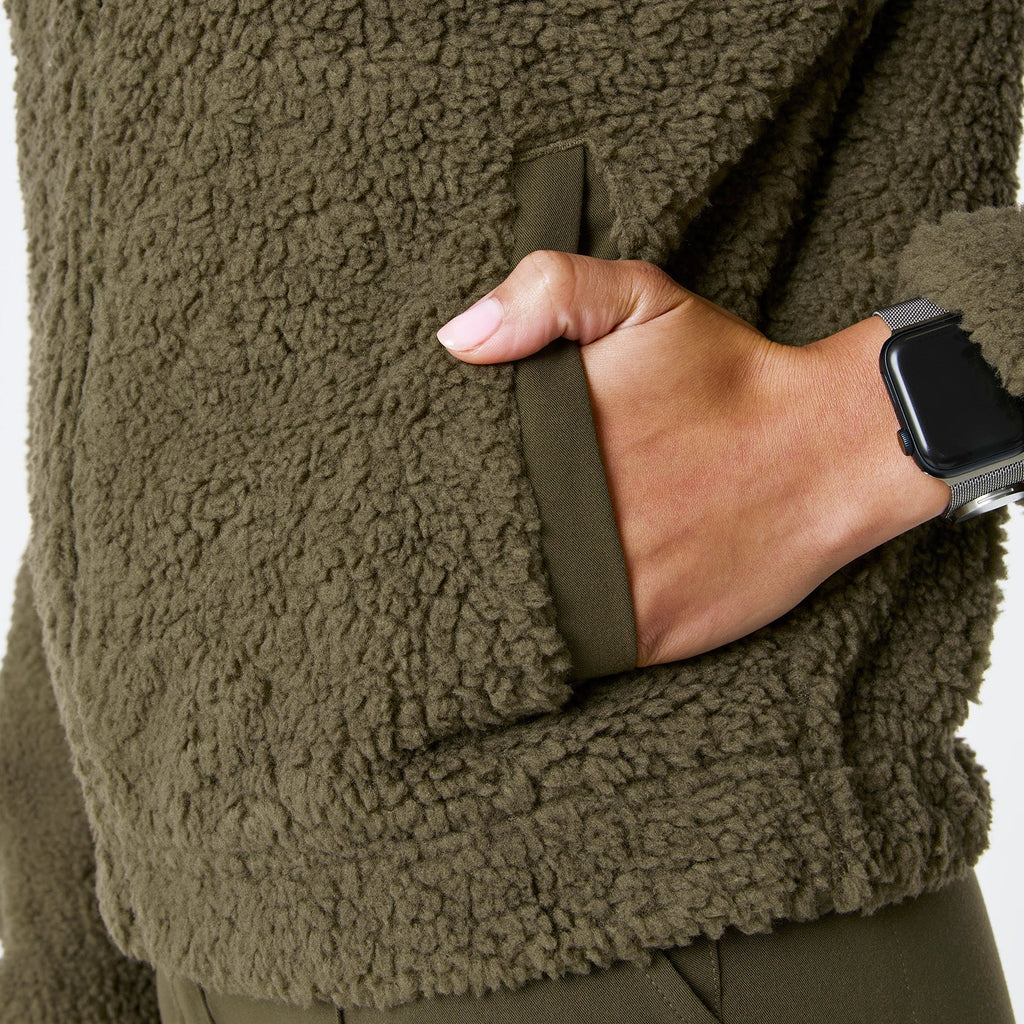High-Pile Fleece Bomber Jacket - Spruce