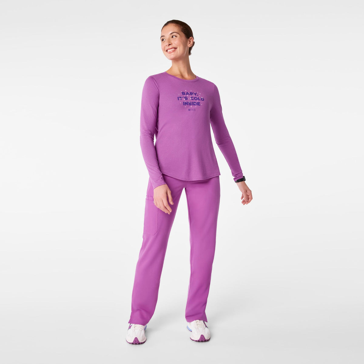Baby It's Cold Inside Long-Sleeve Underscrub - Ultraberry