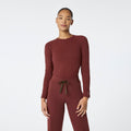 Waffle Long-Sleeve Underscrub - Walnut