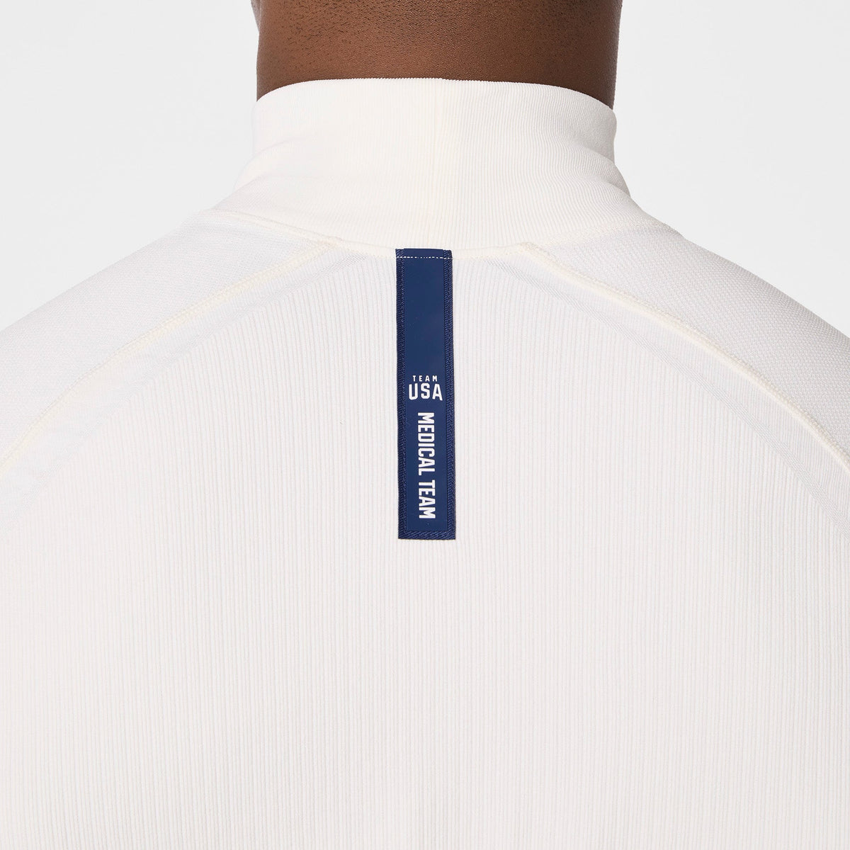 FIGS x Team USA Mock-Neck Long-Sleeve Underscrub - Off White