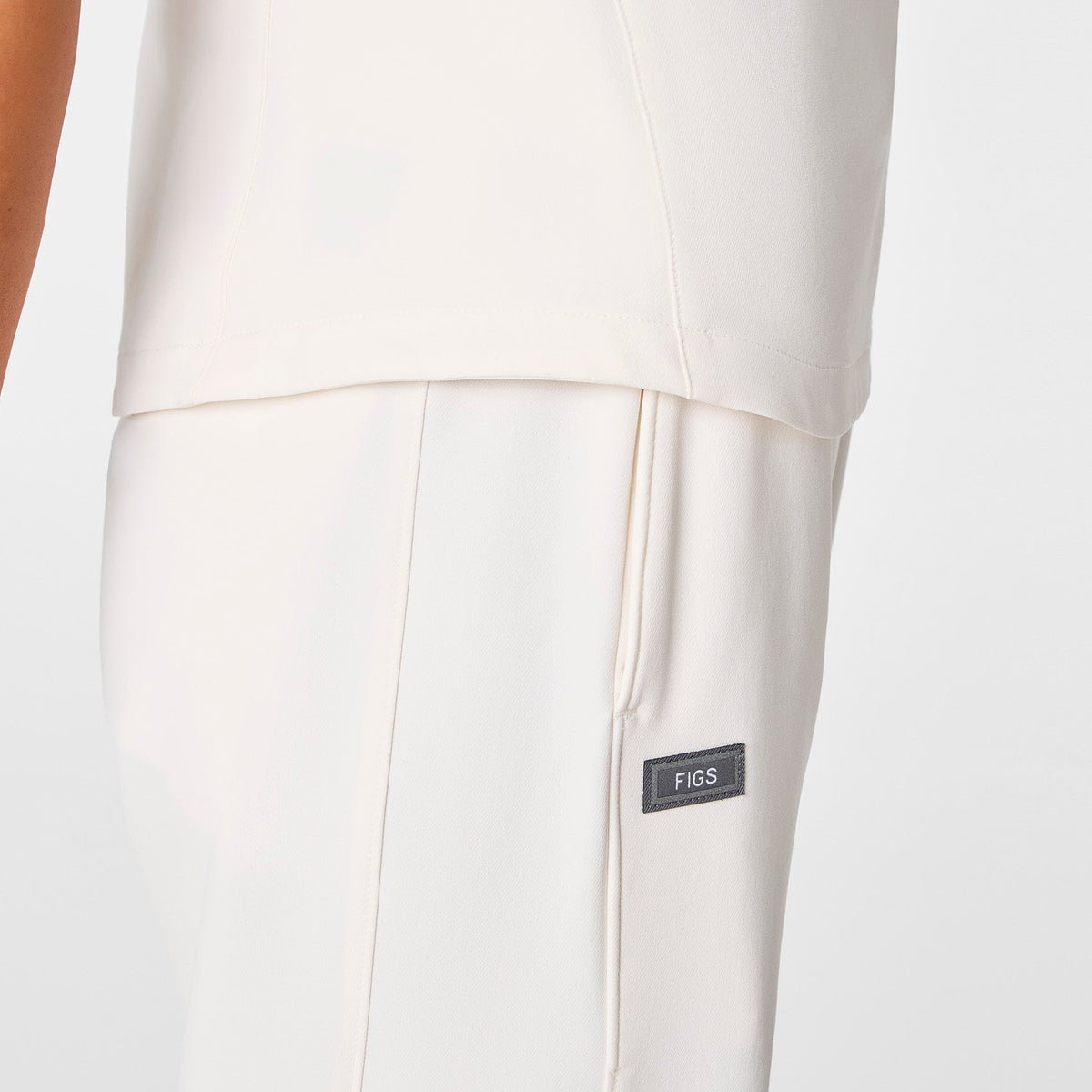 FIGS x Team USA Polo Scrub Top - Off White