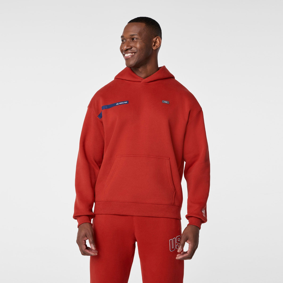 FIGS x Team USA Hoodie Sweatshirt - Team USA Red
