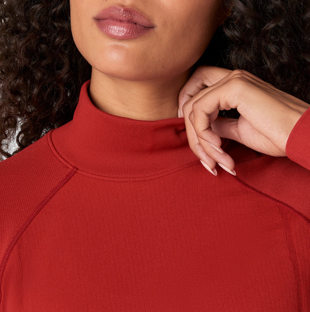 FIGS x Team USA Mock-Neck Long-Sleeve Underscrub - Team USA Red
