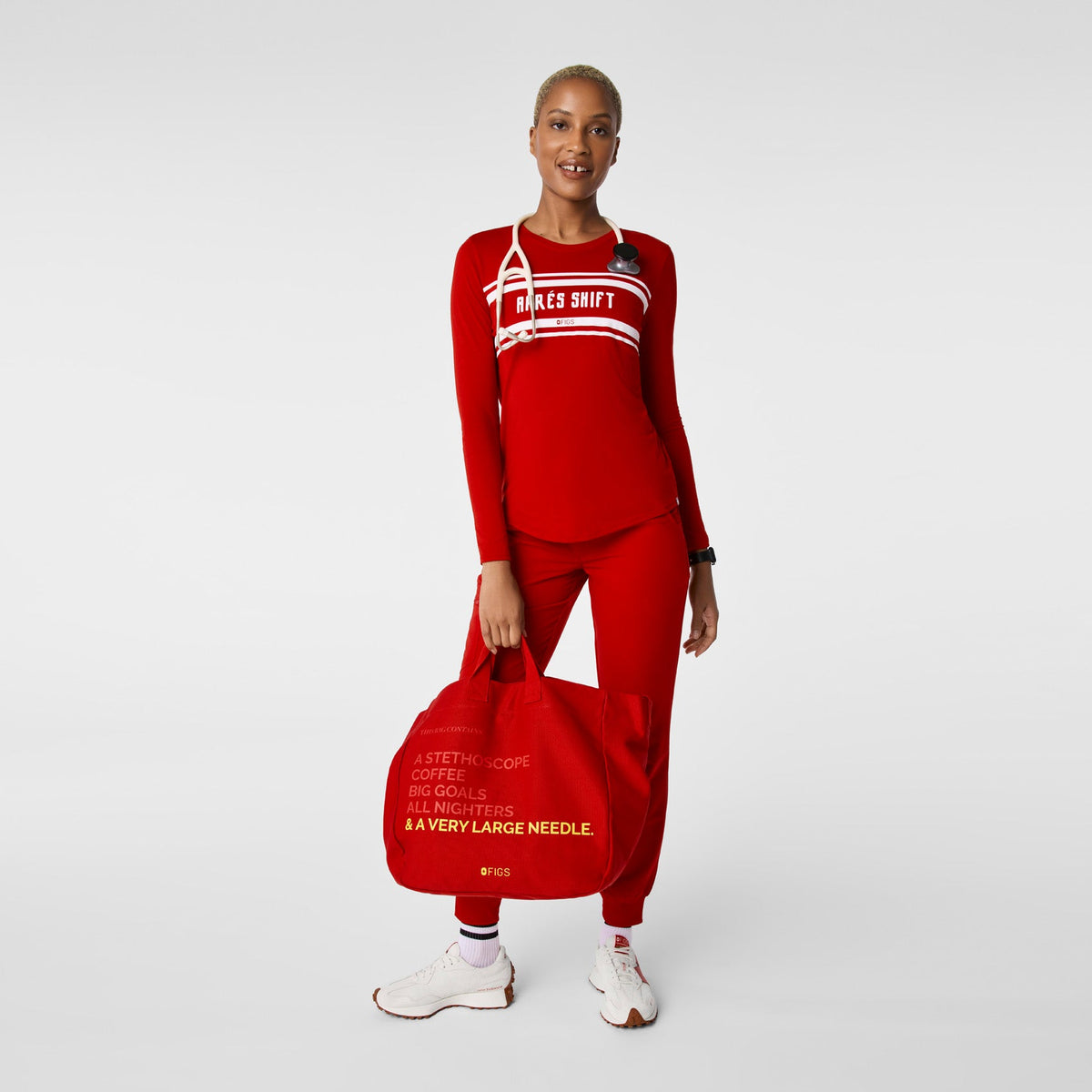 Après Shift Long-Sleeve Underscrub - Winning Red