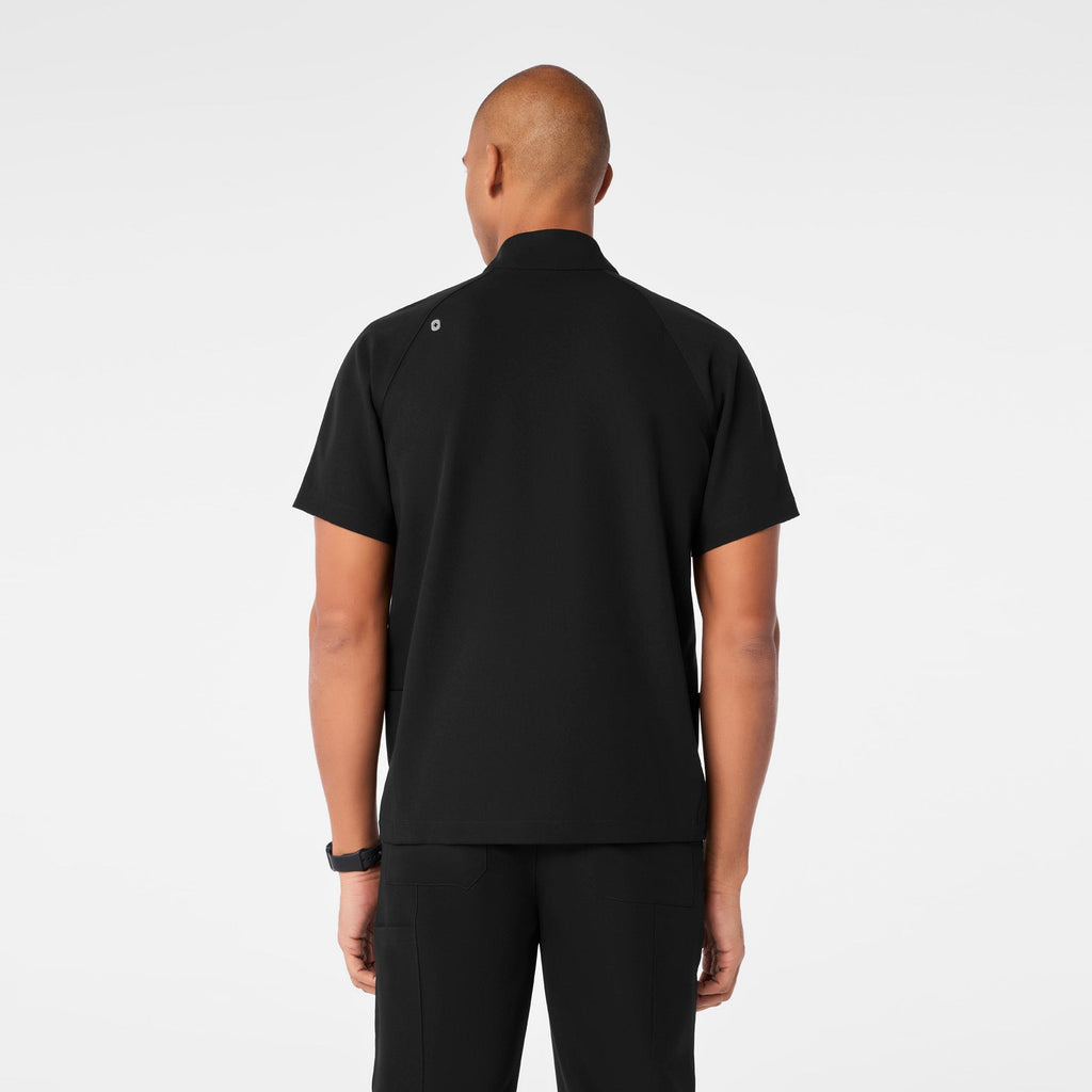 Timmons Mock-Neck Scrub Top - Black