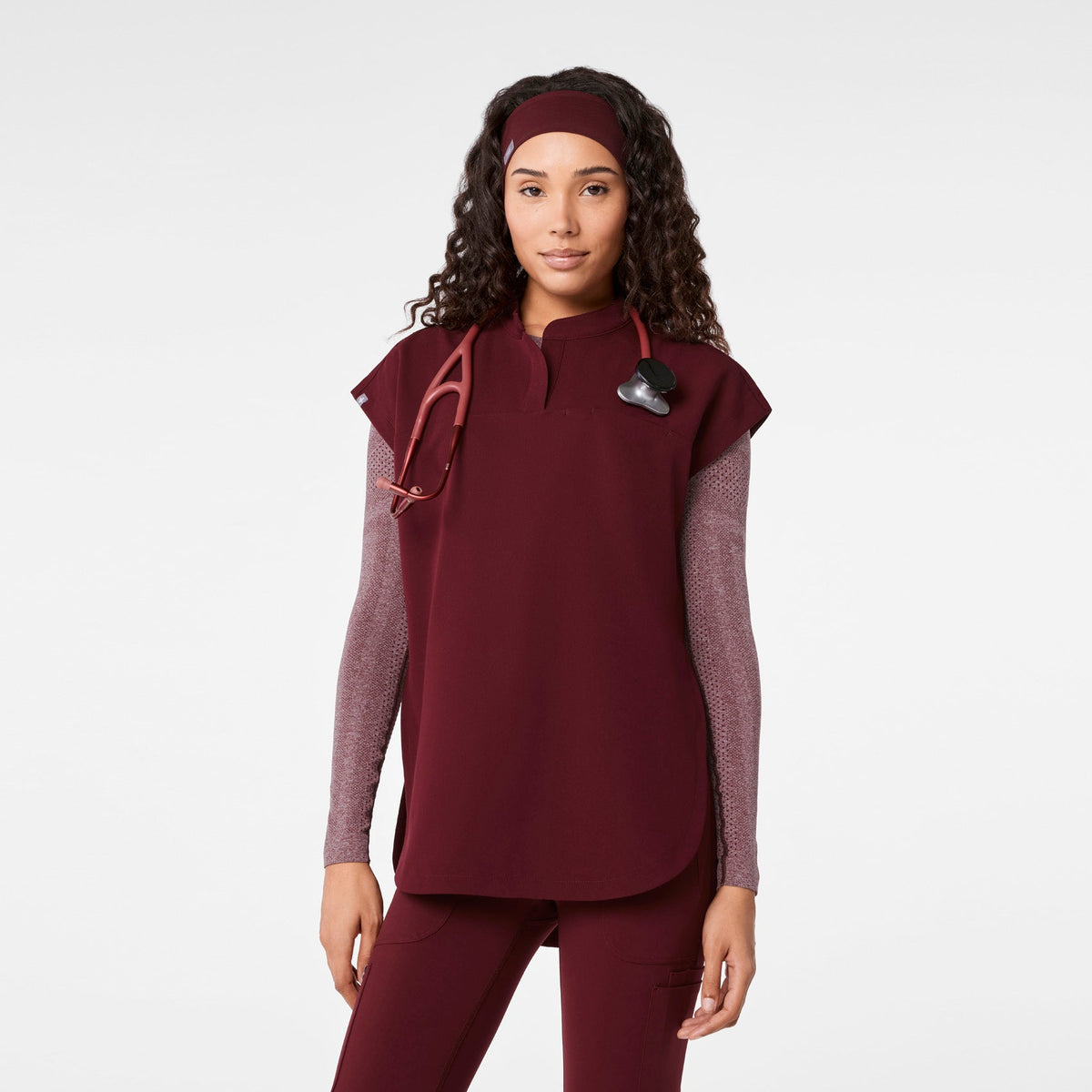 FIGS Cinched Headband - Burgundy