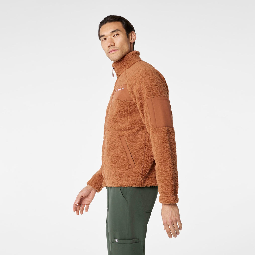 High-Pile Fleece Bomber Jacket - Mocha