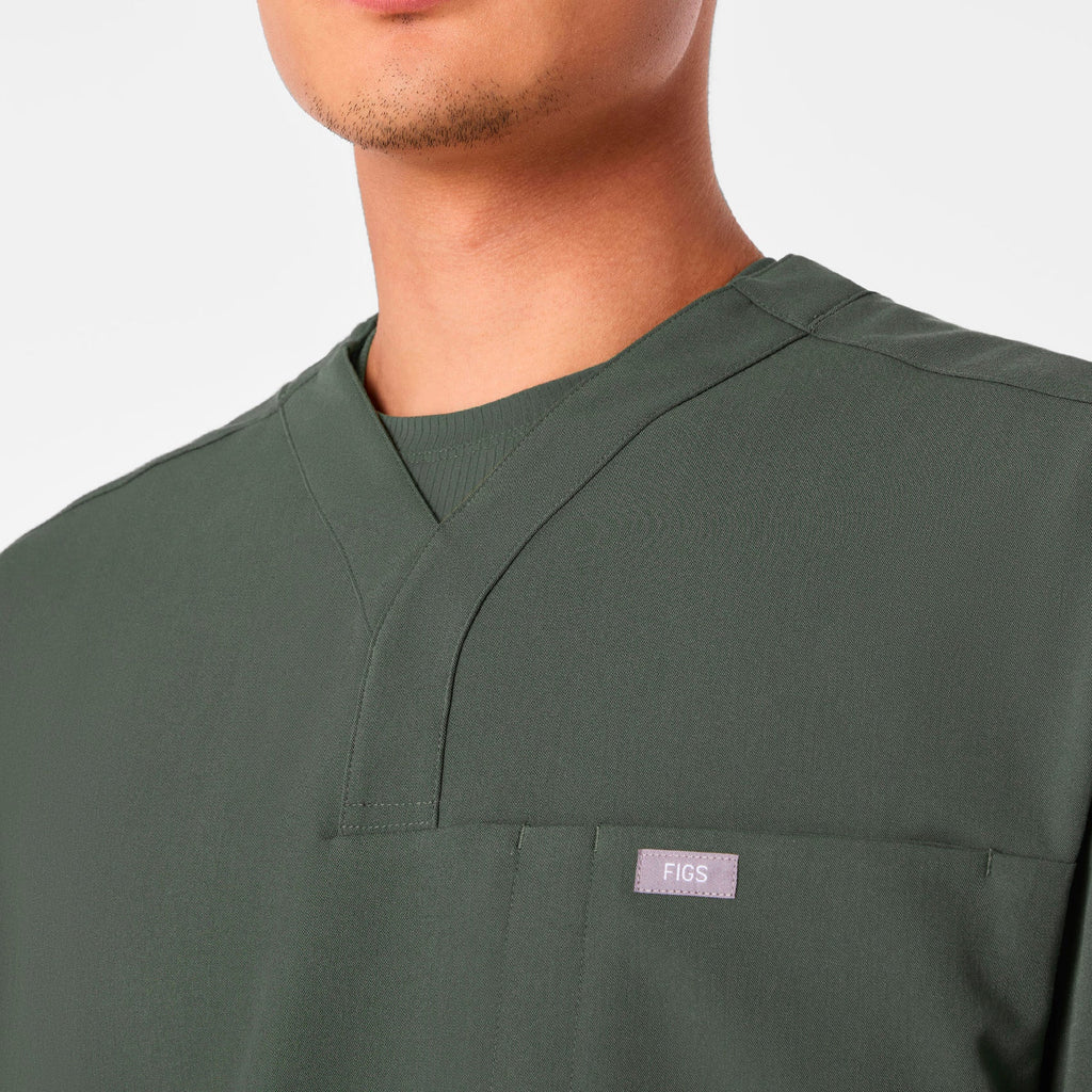 Surrey V-Neck Scrub Top - Moss