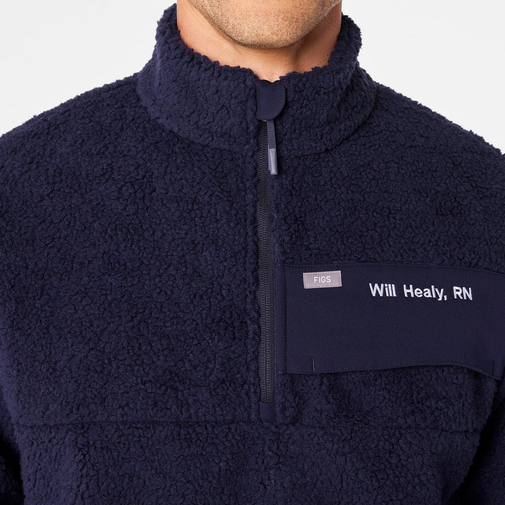 High-Pile Fleece Pullover - Navy