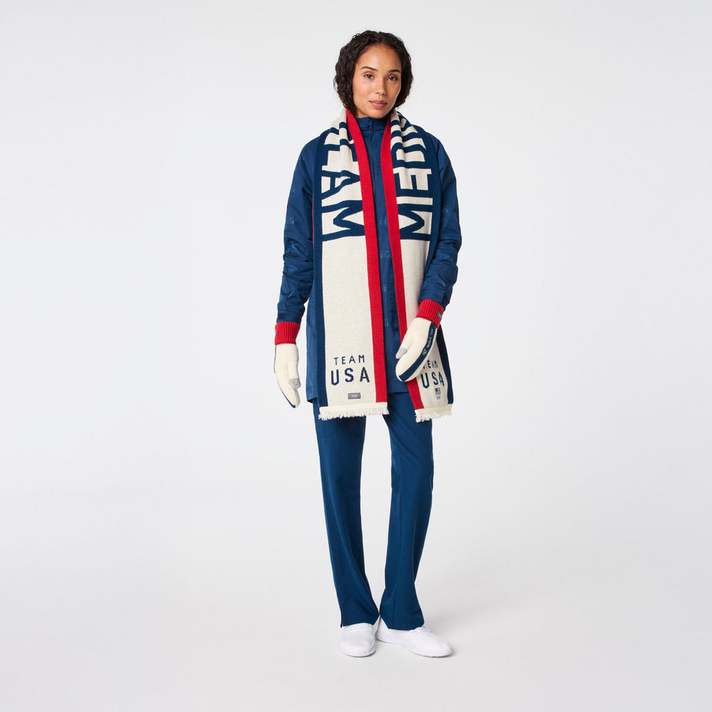 FIGS x Team USA Knit Scarf - Off White