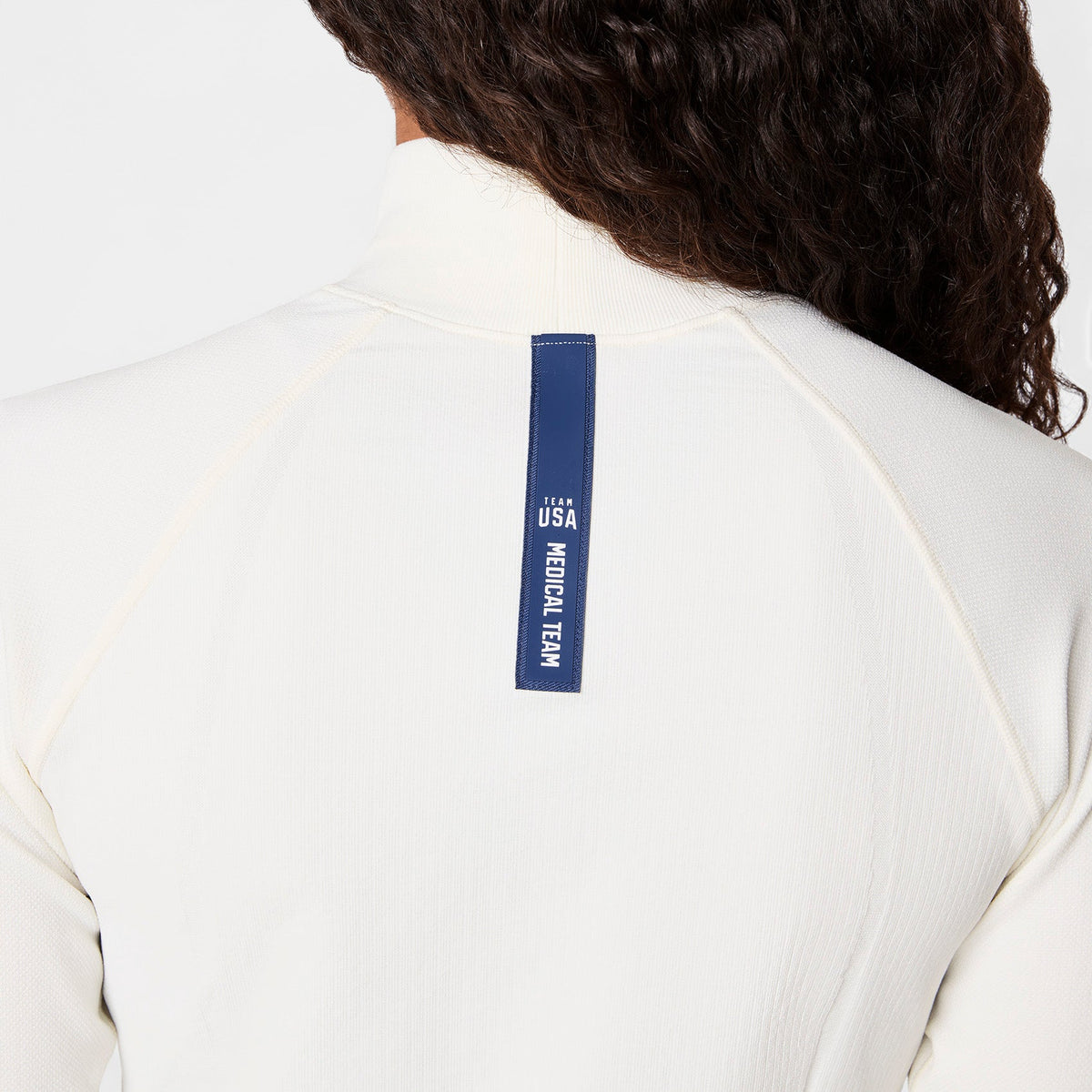 FIGS x Team USA Mock-Neck Long-Sleeve Underscrub - Off White