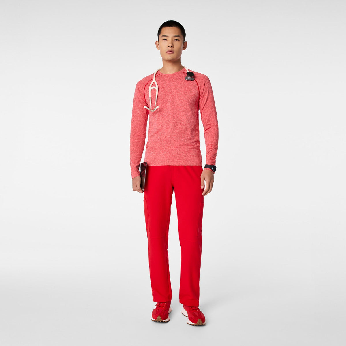 Makato Seamless Long-Sleeve Underscrub - Pop Red
