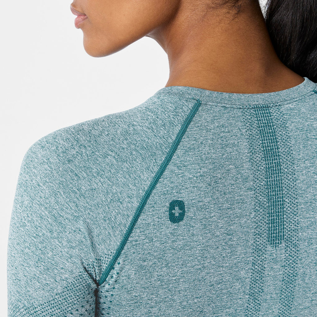 Salta Seamless Long-Sleeve Underscrub - Caribbean Blue