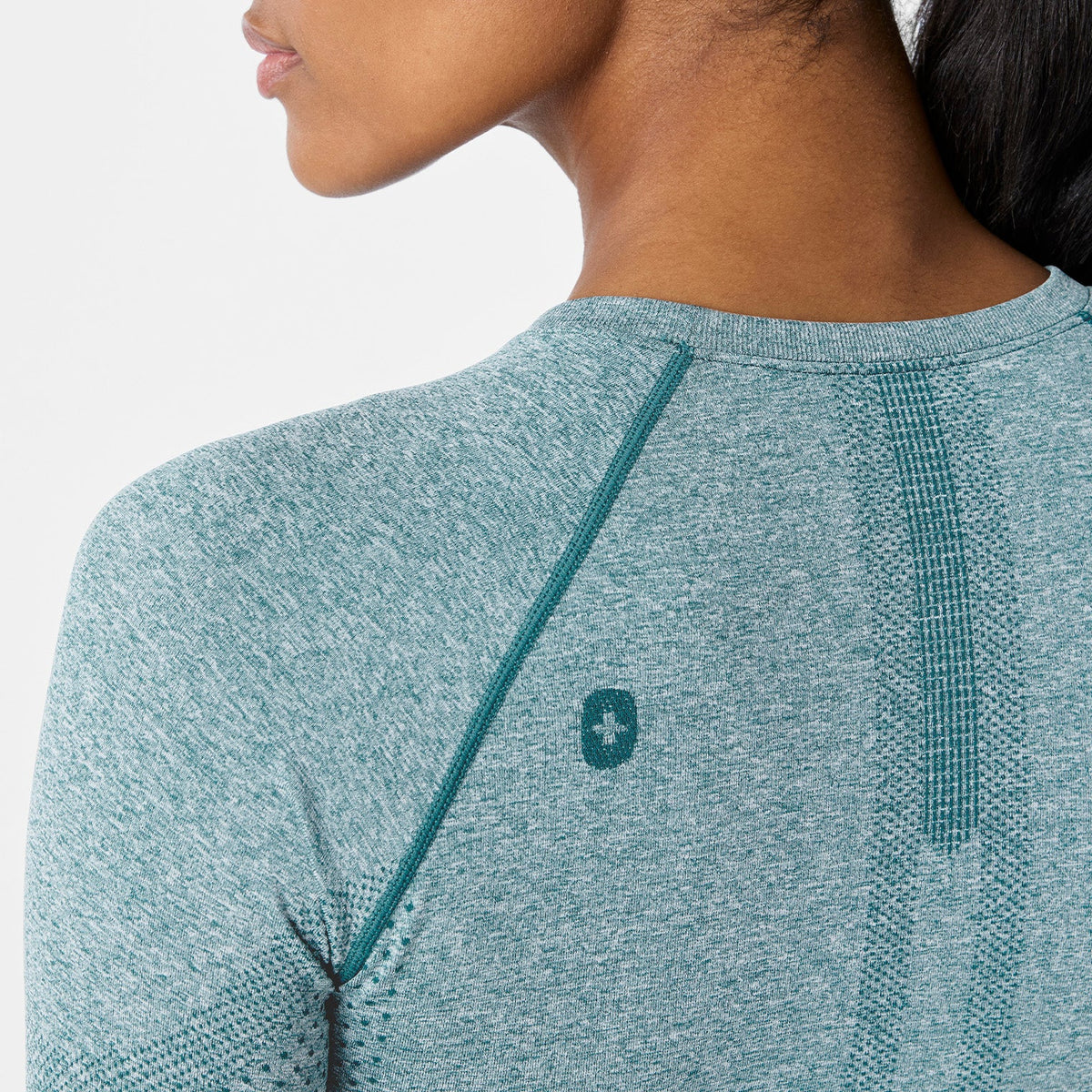 Salta Seamless Long-Sleeve Underscrub - Caribbean Blue