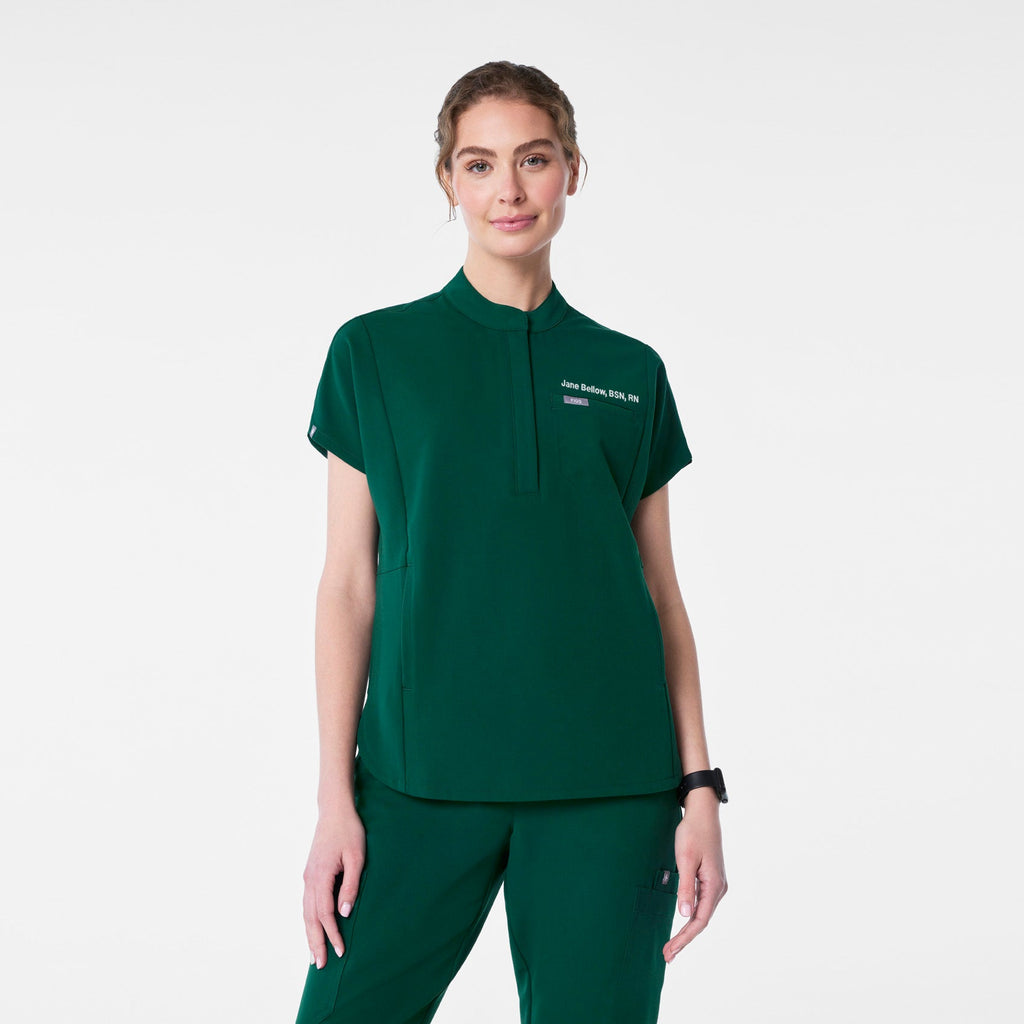 Montex Relaxed Scrub Top - Forest Green