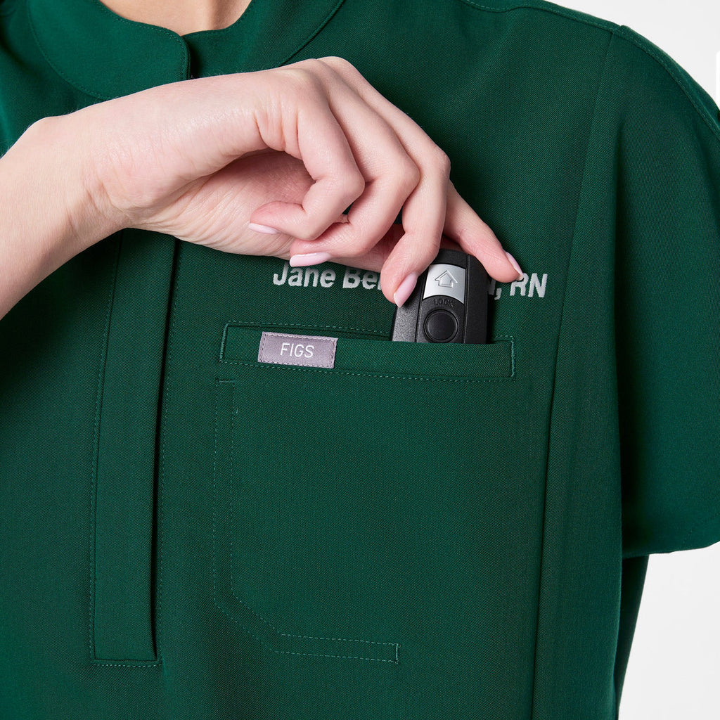 Montex Relaxed Scrub Top - Forest Green