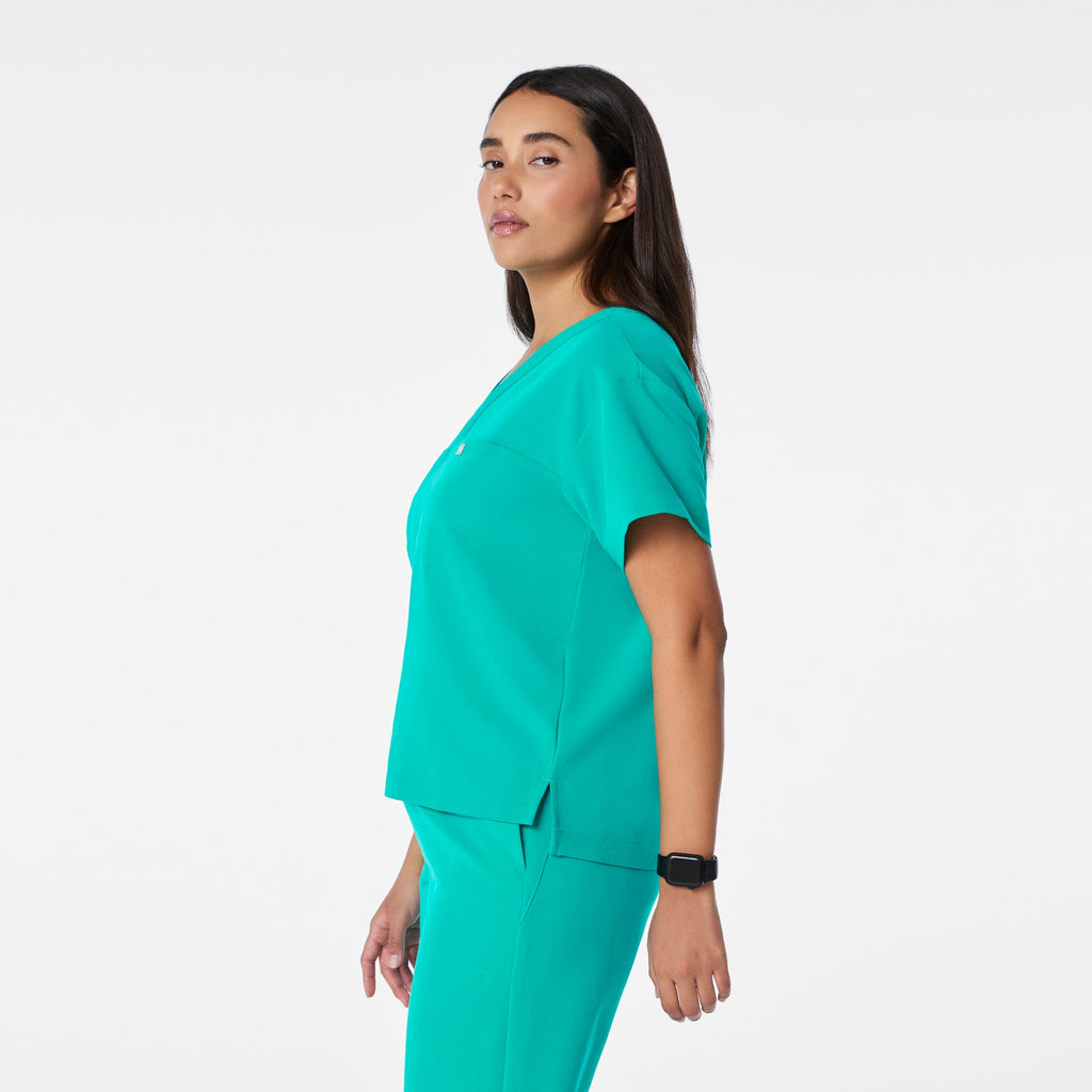 Pagosa Relaxed Scrub Top - Lagoon