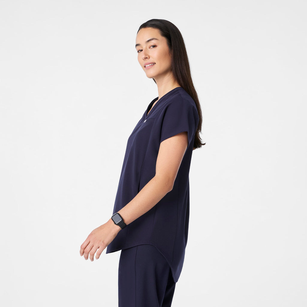 Addison Tunic Scrub Top - Navy