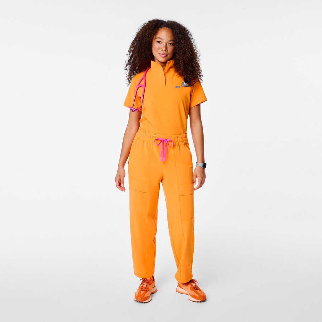 Giuliana High-Rise Barrel-Leg Scrub Pant - Creamsicle