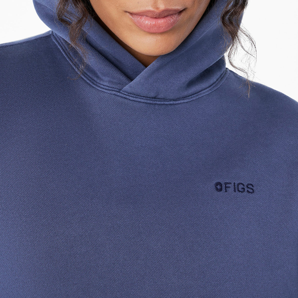 Hayden Vintage Wash Cropped Hoodie Sweatshirt - Quiet Navy