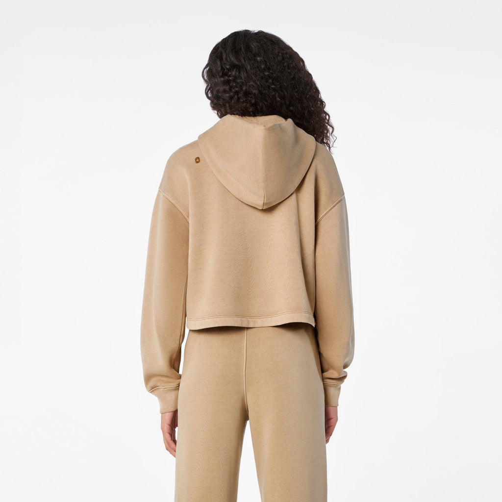 Hayden Vintage Wash Cropped Hoodie Sweatshirt - Sequoia