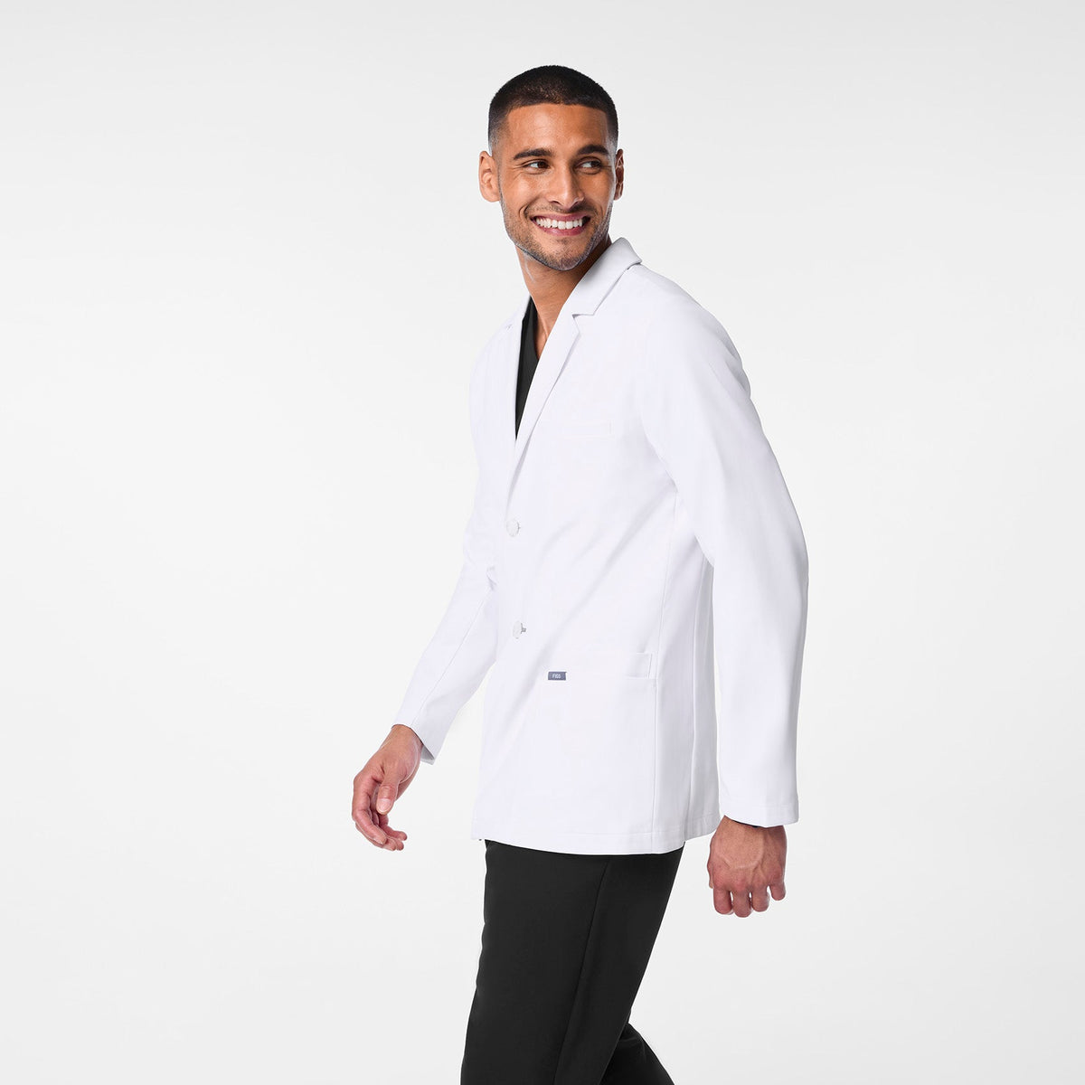 Harlem Short Slim Lab Coat - White