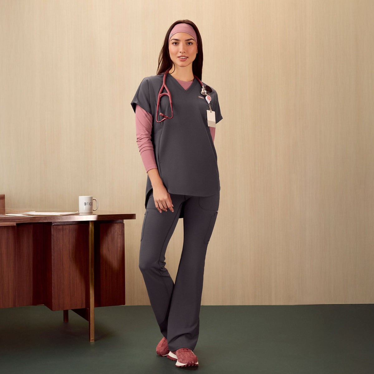 Ashland High-Rise Flare ScrubLegging™ - Charcoal