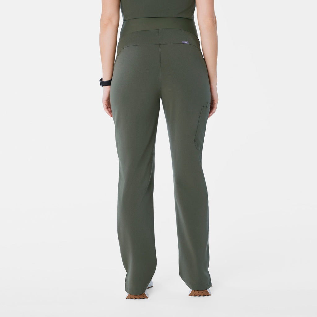 Kade Maternity Straight-Leg Scrub Pant - Moss