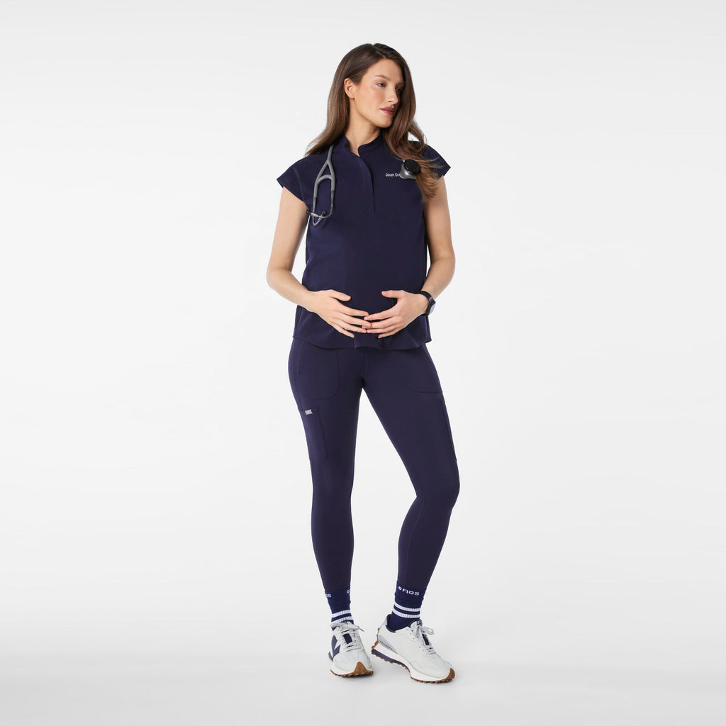Rafaela Maternity Scrub Top - Navy