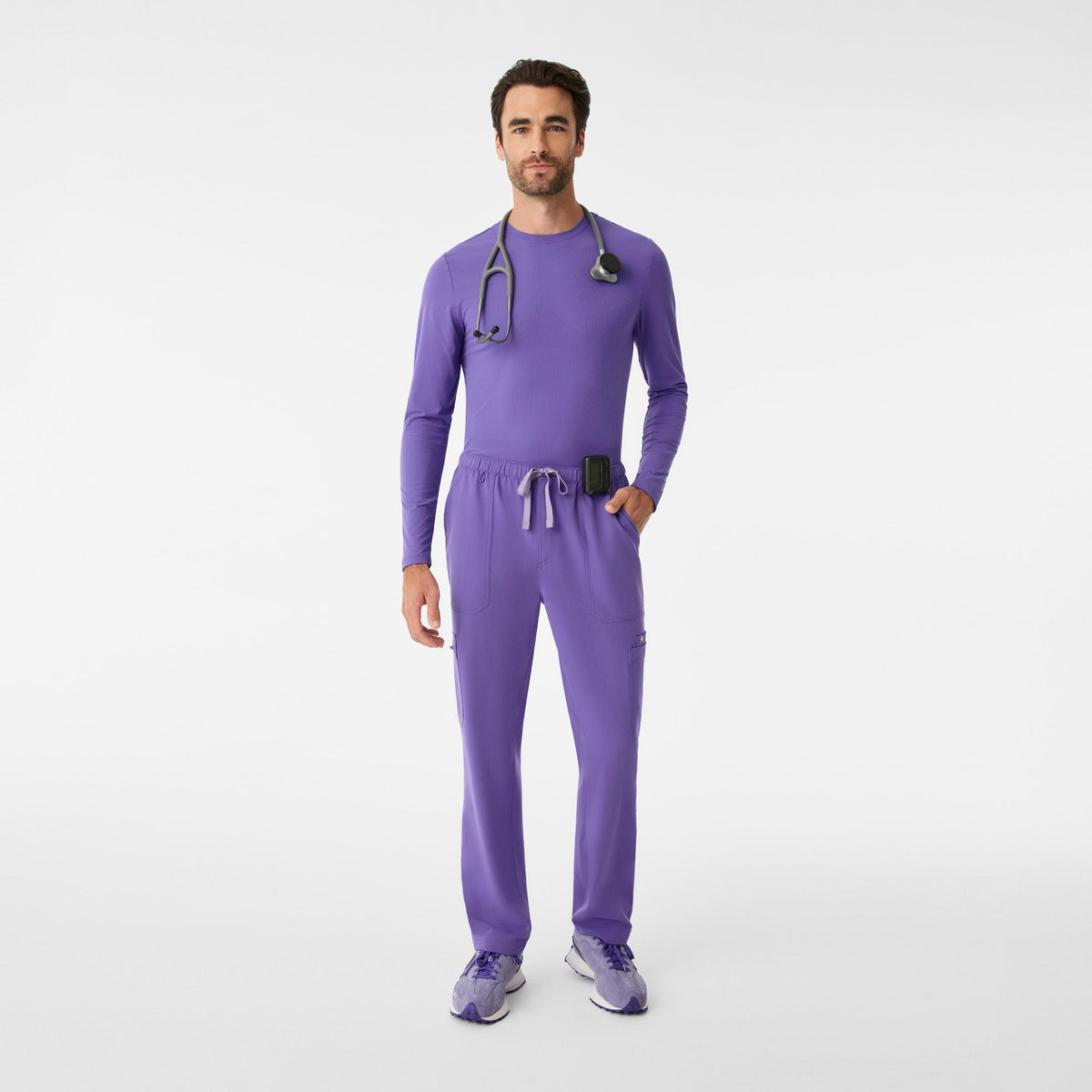 Thomas Ribbed Long-Sleeve Underscrub - Amethyst