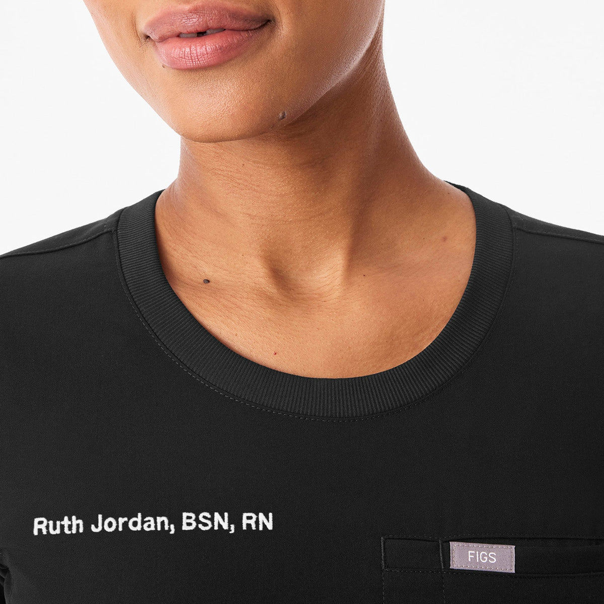 Eliza Slim Scrub Top - Black